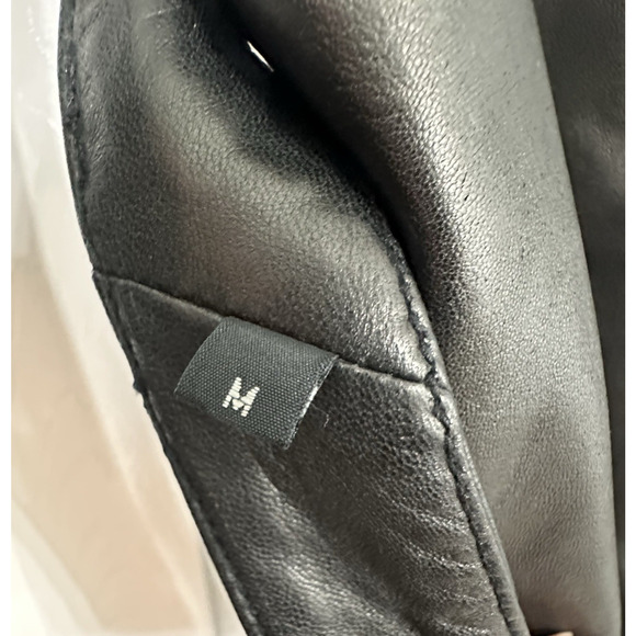 Wilsons Pelle Studio Women M Trench Coat Leather Lined Belted Button Black 90s - Picture 8 of 15